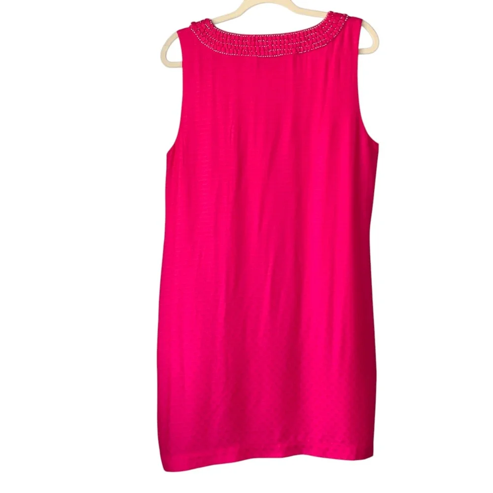 Vineyard Vines Hot pink sheath sundress with‎ smocked/beaded neckline. Size 14